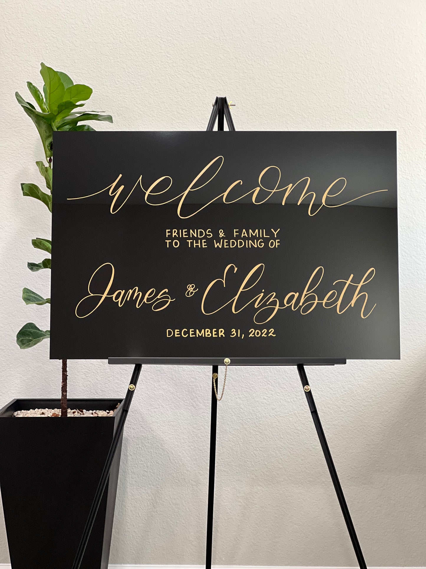 Modern black calligraphy Acrylic Wedding Sign Package - welcome signs &  seating chart ESP014