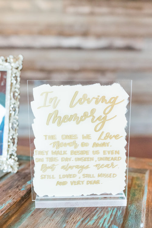 In Loving Memory Acrylic Wedding Sign | Memorial Wedding Acrylic Sign | Favors Wedding Acrylic Sign