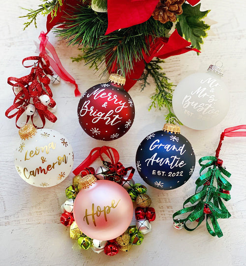 Personalized Christmas Ball Ornament Custom Glass Ornament Balls Personalized Holiday Ornaments
