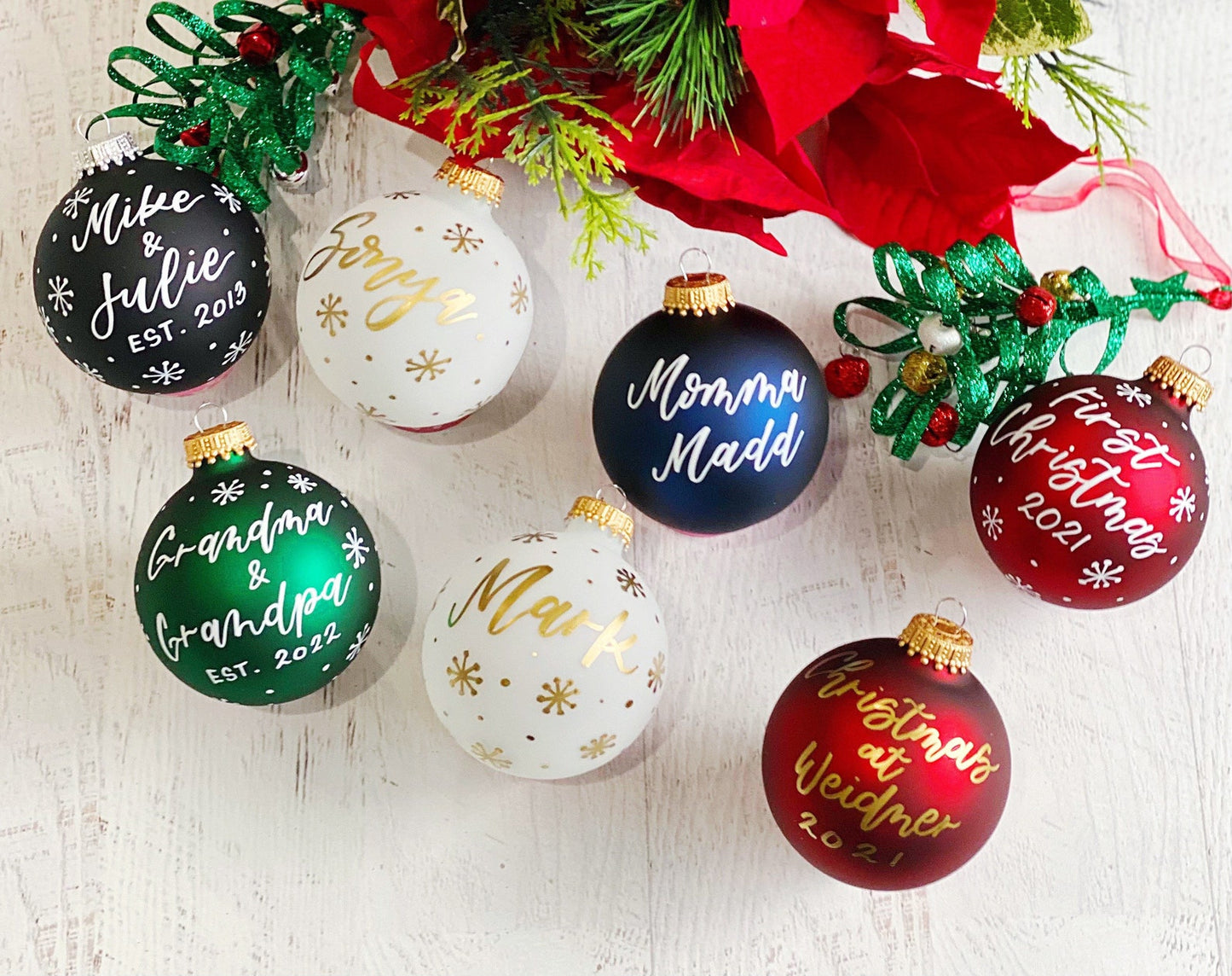 Personalized Christmas Ornament | Custom Glass Ornament Balls | Personalized Holiday Ornaments
