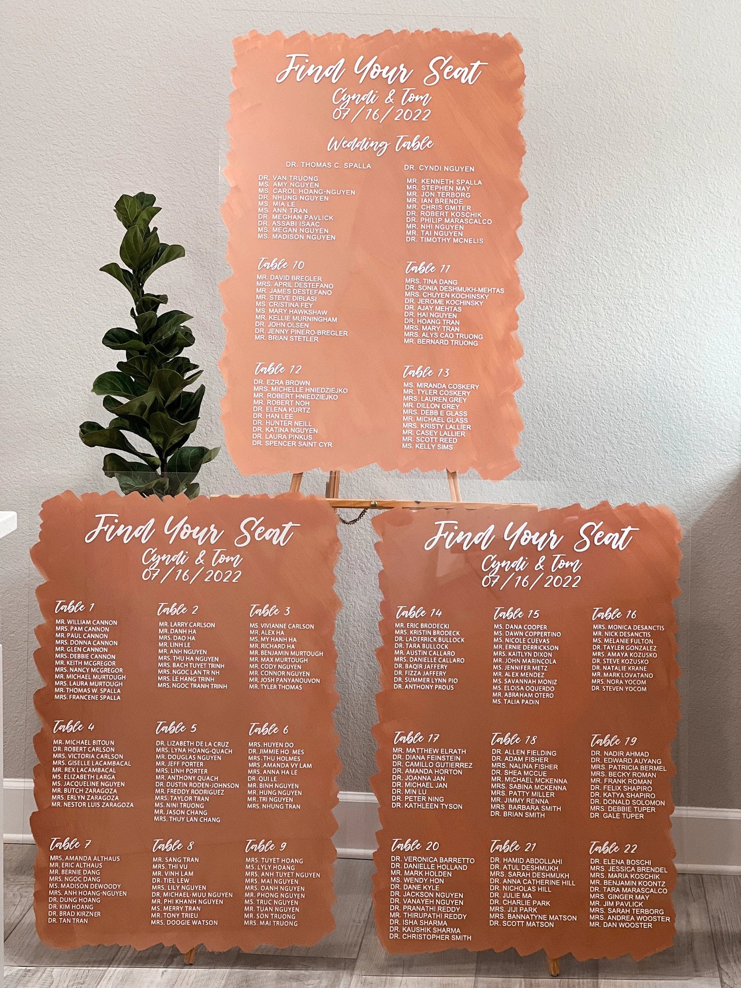 Acrylic Wedding Seating Chart sjletterco
