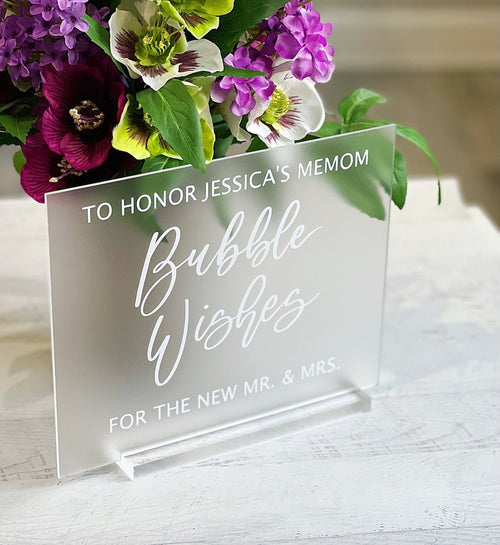 Frosted Acrylic Wedding Sign | Custom Calligraphy Wedding Acrylic Sign