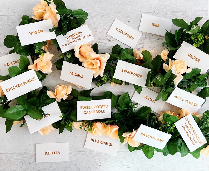 Buffet Food Acrylic Sign / Food Label Signs / Wedding Buffet Name Sign ...