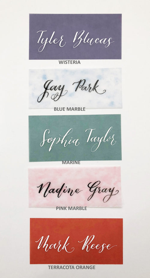 Colored Vellum Place Cards | Colored Vellum Escort Cards