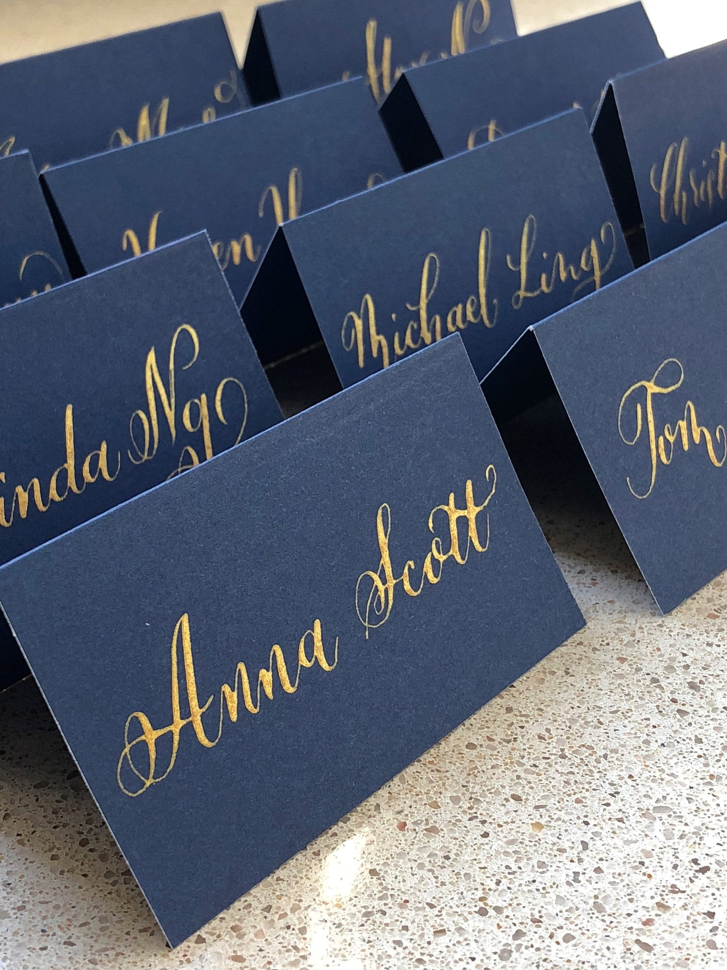 Handwritten Wedding Calligraphy Tented Place Cards