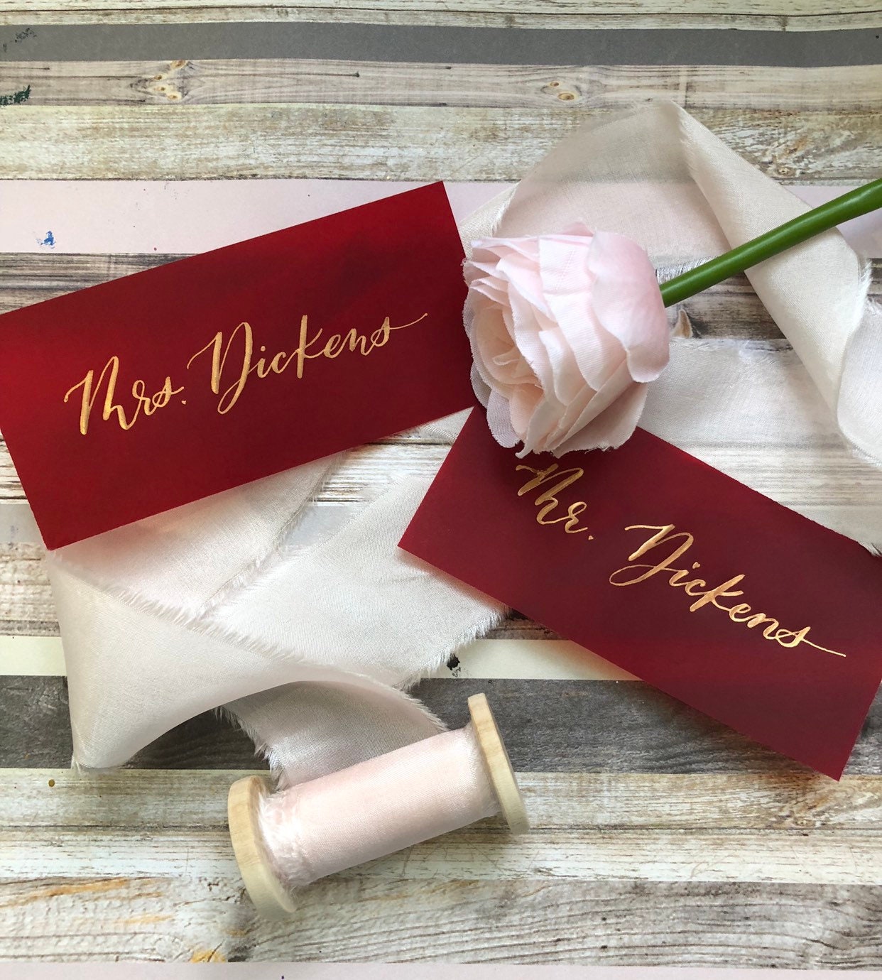 Colored Vellum Place Cards | Colored Vellum Escort Cards