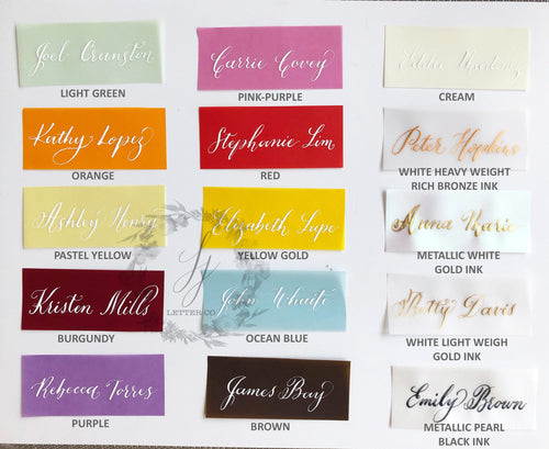 Colored Vellum Place Cards | Colored Vellum Escort Cards