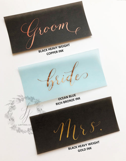 Colored Vellum Place Cards | Colored Vellum Escort Cards