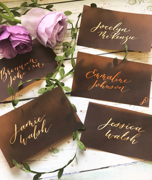 Colored Vellum Place Cards | Colored Vellum Escort Cards