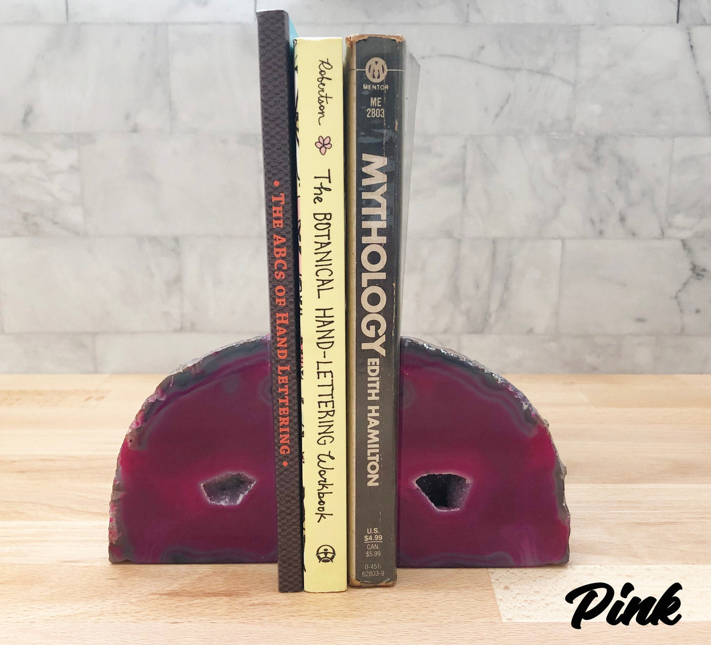 Small Agate Bookends | Personalized Geode Agate Bookends | Home Decor