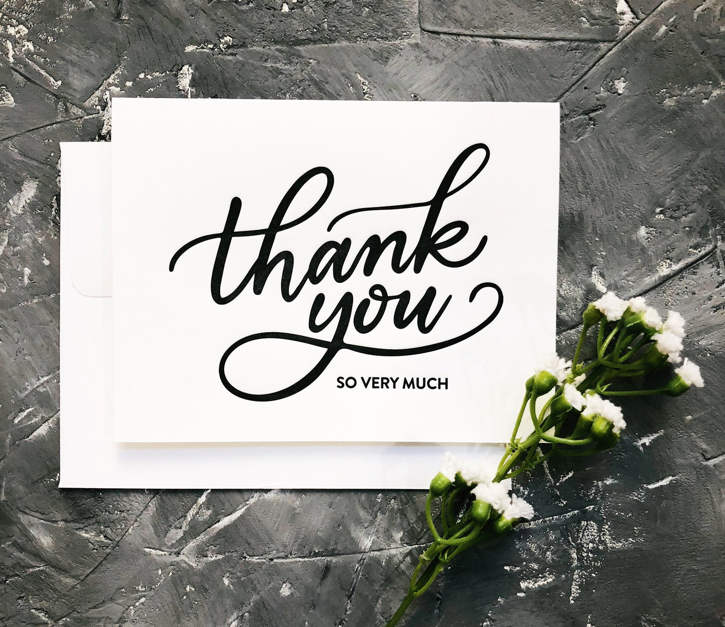 Letterpress Thank You Card with Envelope A2 | Wedding Thank You Cards