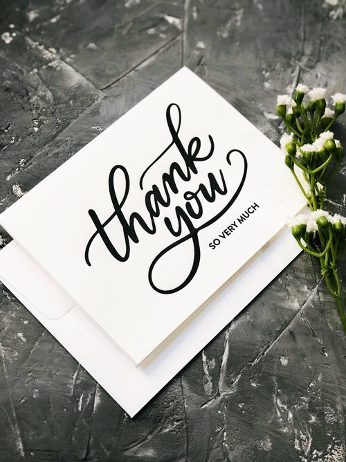 Letterpress Thank You Card with Envelope A2 | Wedding Thank You Cards