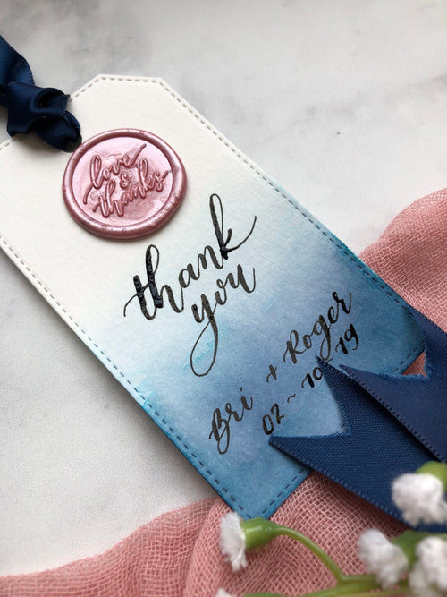 Watercolor Calligraphy Thank You Gift Tags | Wedding Favor Gift Tags