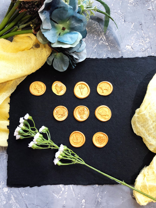 Watercolor Wash Wedding Place Cards | Meal Choice Wax Seal Stamp