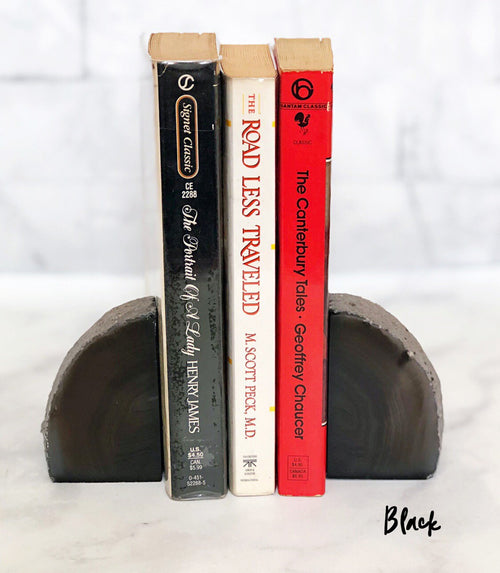 Small Agate Bookends | Personalized Geode Agate Bookends | Home Decor