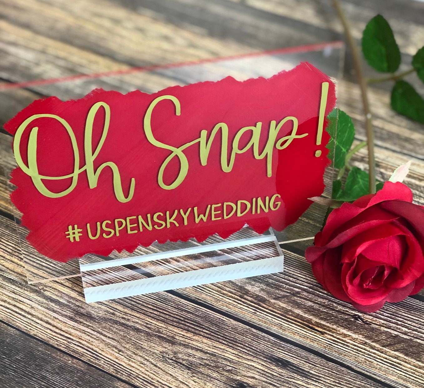 Painted Back Wedding Acrylic Sign | Cards & Gifts Sign | Social Media Acrylic Sign |  5x7 Size