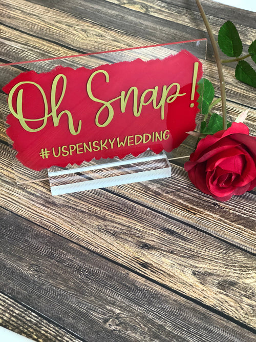 Acrylic Sign Holder | Clear Acrylic Stand | Acrylic Wedding Sign Stand