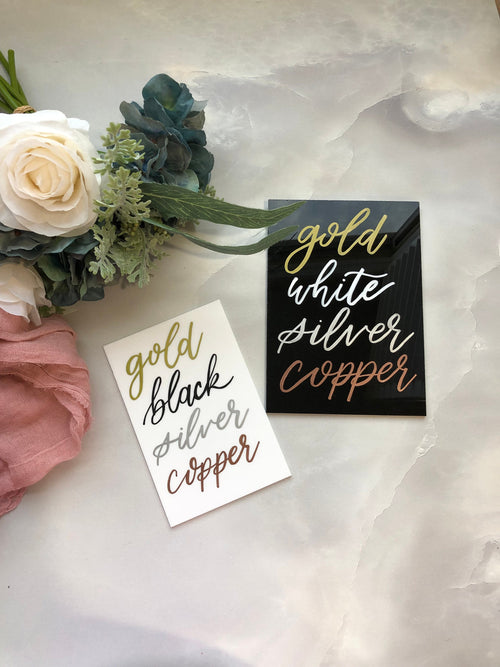Acrylic Wedding Table Number Sign | White and Gold Acrylic Wedding Sign | White and Black Wedding Sign