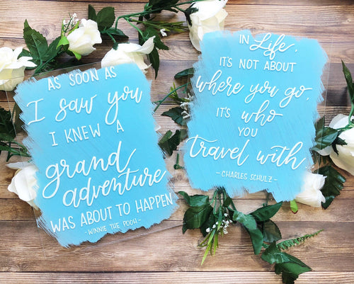 Custom Quotes Calligraphy Wedding Acrylic Sign | Custom Verse Acrylic Sign | Back Painted Custom Acrylic Sign