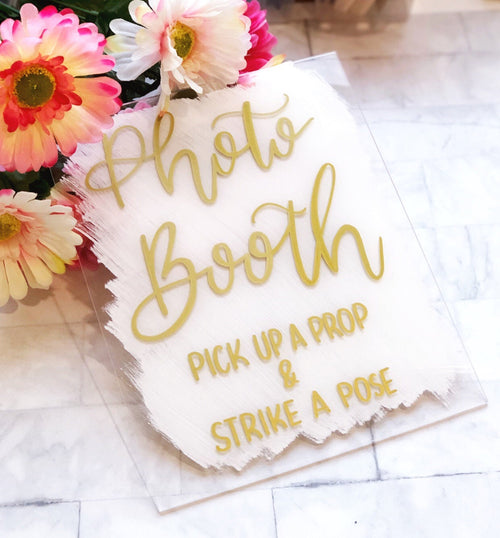 Back Painted Acrylic Wedding Sign 8x10 Size | Cards and Gifts Acrylic Sign | Wedding Guest Book Sign | Social Media Sign