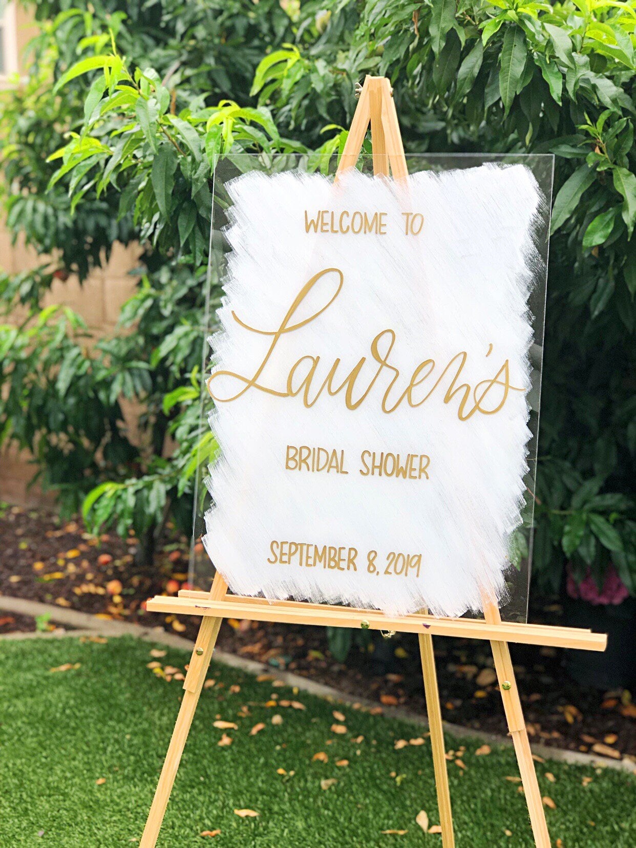 Acrylic Bridal Shower Welcome Sign Painted Back | Acrylic Wedding Sign | Acrylic Welcome Sign