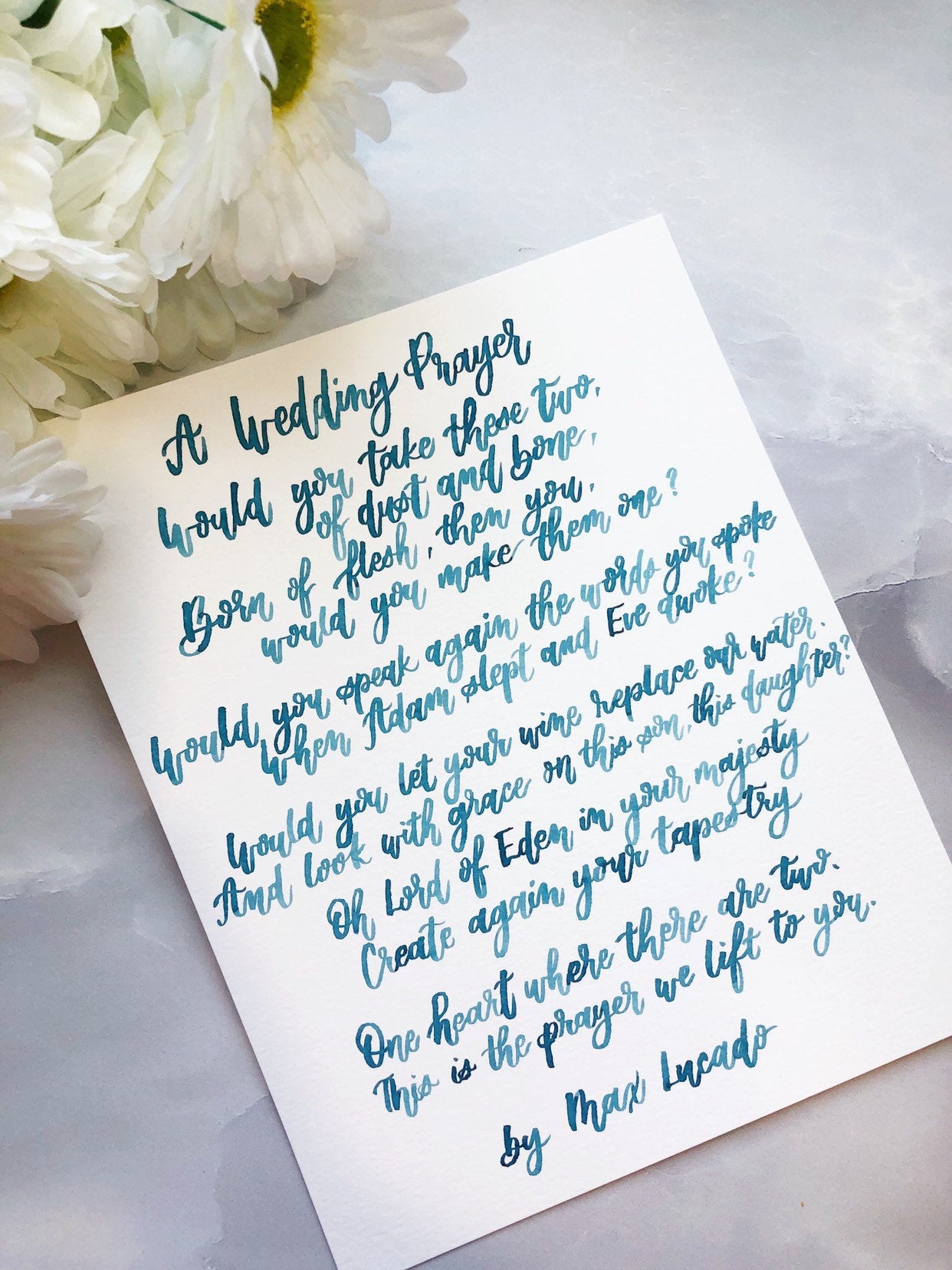 Wedding Vows Keepsake Hand Written Calligraphy | Watercolor Wedding Vows Wall Decor Art | Wedding Anniversary Gift
