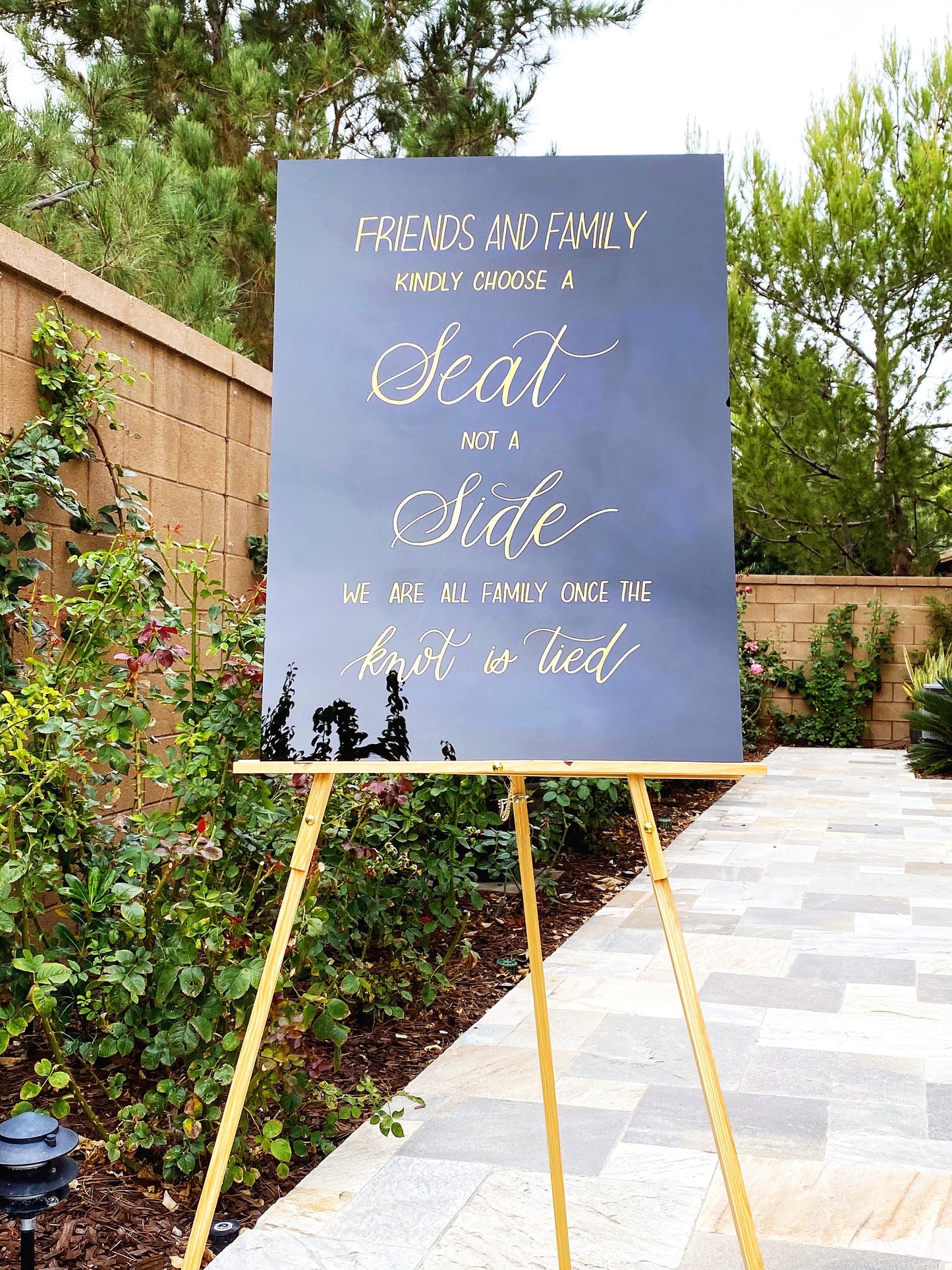 Pick A Seat Not A Side Wedding Sign, Custom Wedding Sign