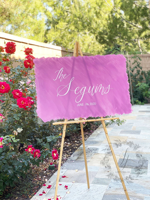 Back Painted Acrylic Wedding Family Name Sign | Acrylic Wedding Welcome Sign | Acrylic Home Decor Sign | Acrylic Wall Art