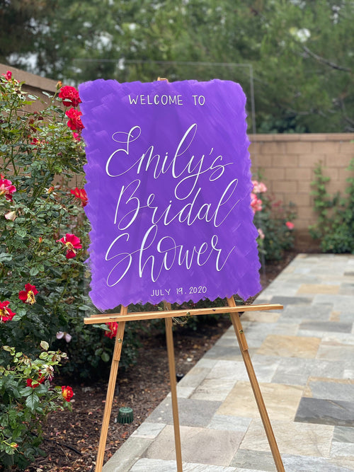 Acrylic Bridal Shower Welcome Sign Painted Back | Acrylic Wedding Sign | Acrylic Welcome Sign