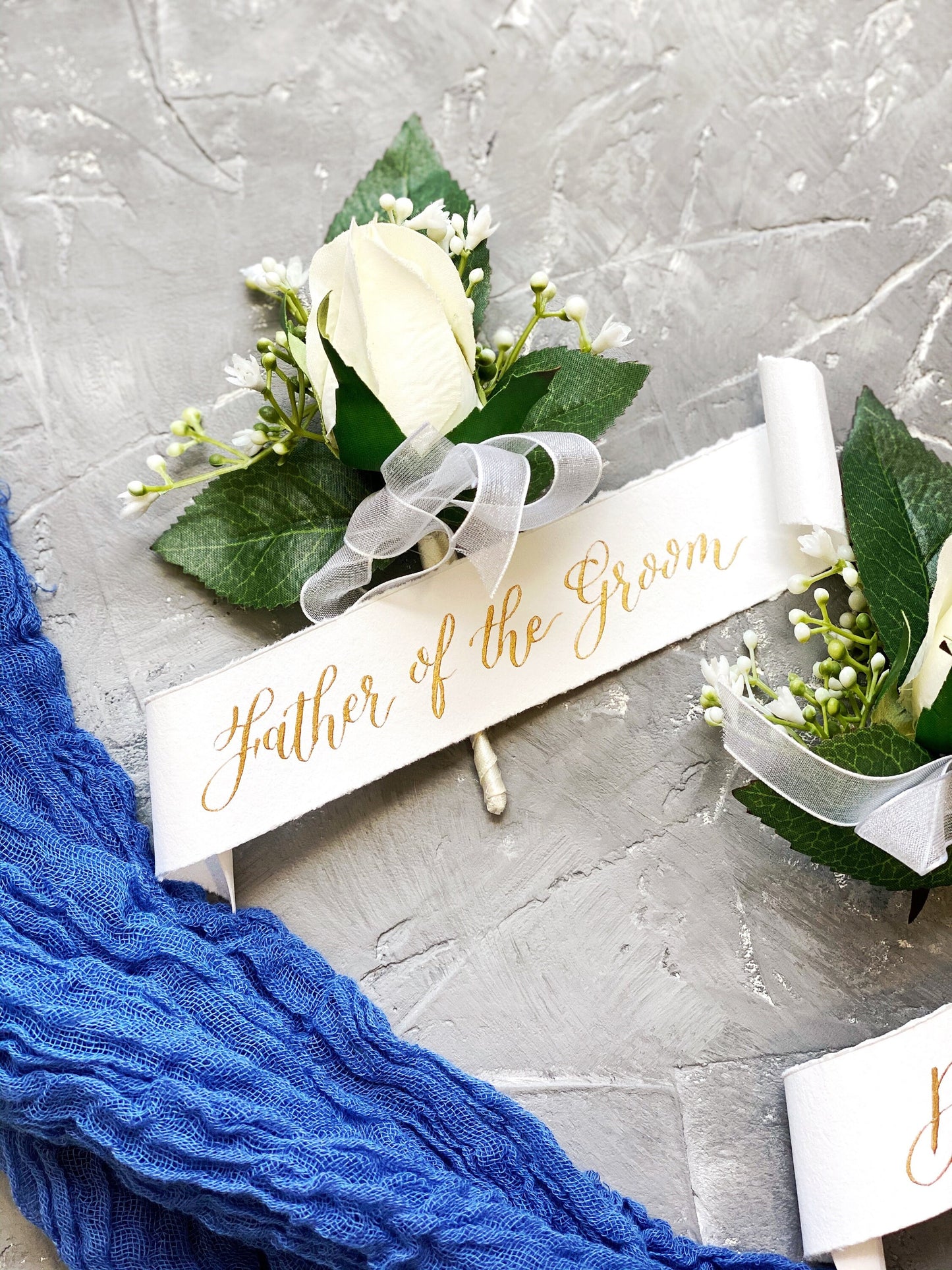 Wedding Boutonnieres Calligraphy Name Scroll Tags | Groomsmen Boutonnieres Name Tags