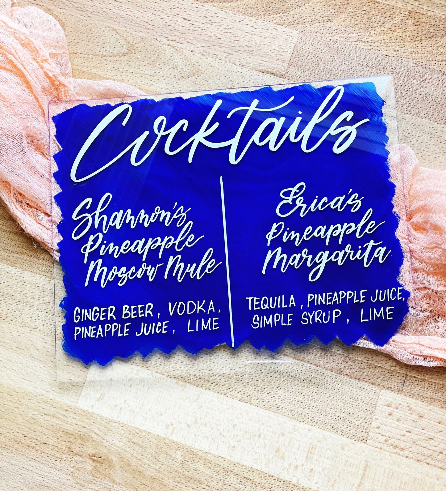 Small Bar Menu Acrylic Sign | Open Bar Sign | Signature Drinks Sign ...