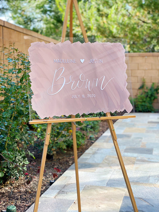 Back Painted Acrylic Wedding Family Name Sign | Acrylic Wedding Welcome Sign | Acrylic Home Decor Sign | Acrylic Wall Art