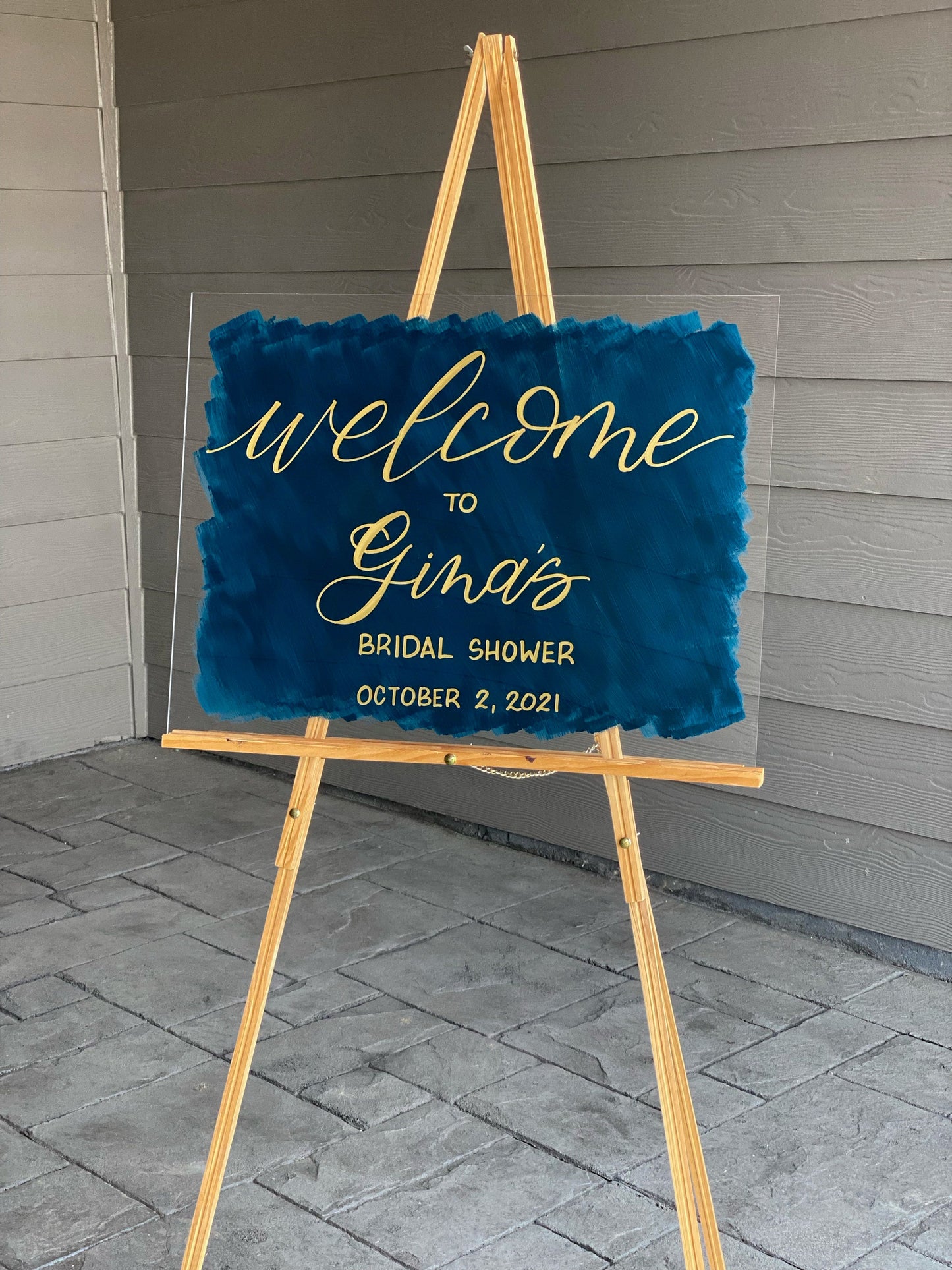 Acrylic Bridal Shower Welcome Sign Painted Back | Acrylic Wedding Sign | Acrylic Welcome Sign