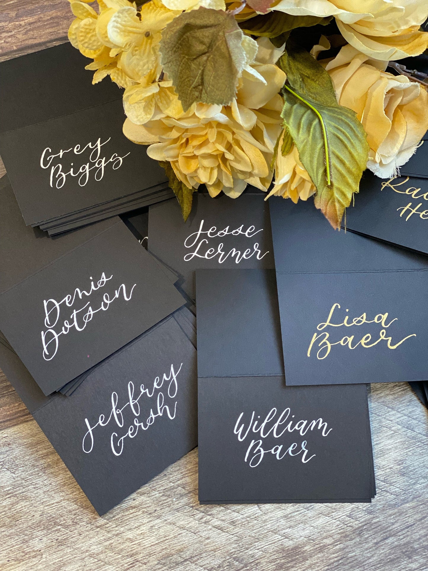 Handwritten Wedding Calligraphy Tented Place Cards