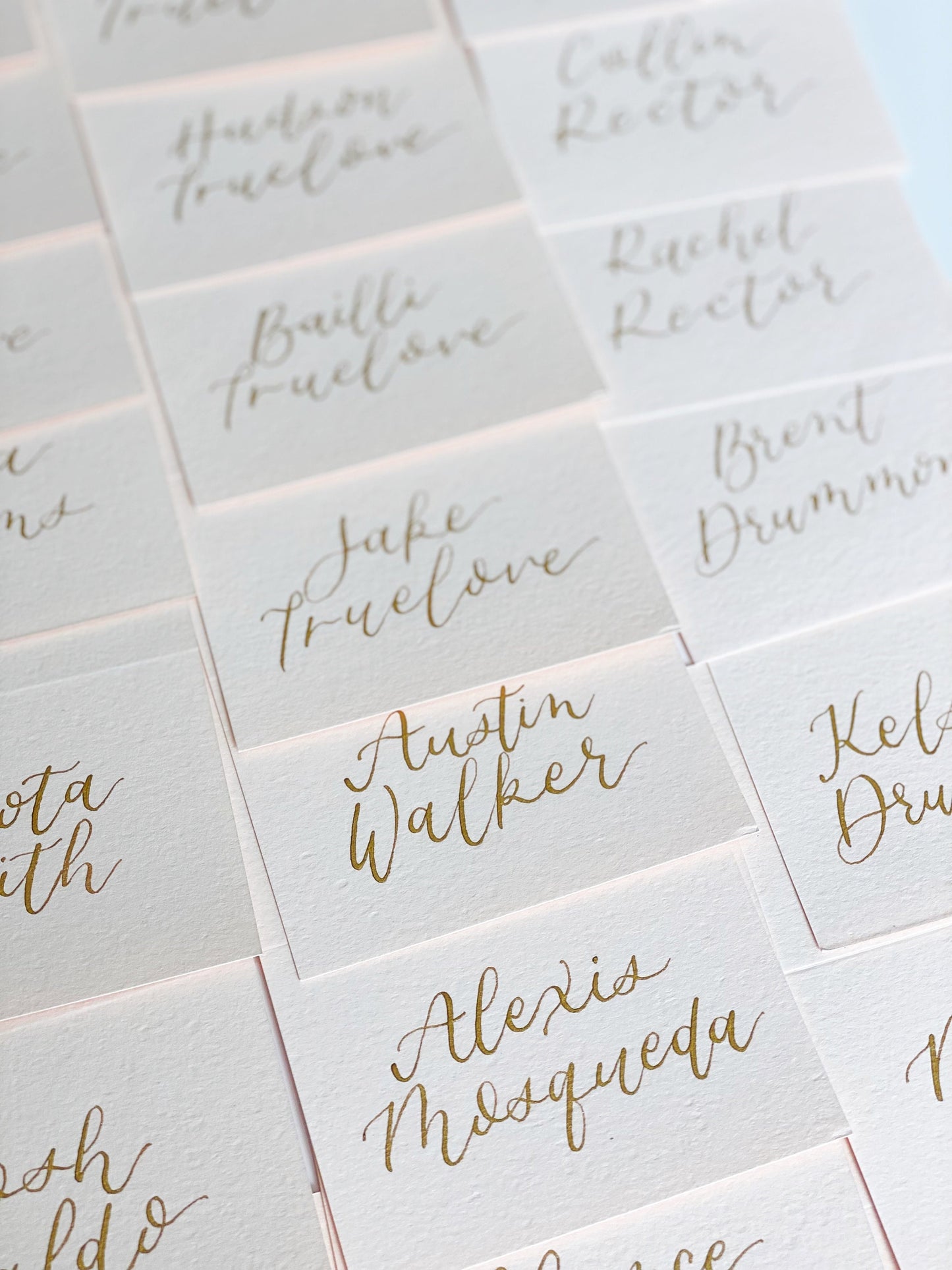 Handwritten Wedding Calligraphy Tented Place Cards