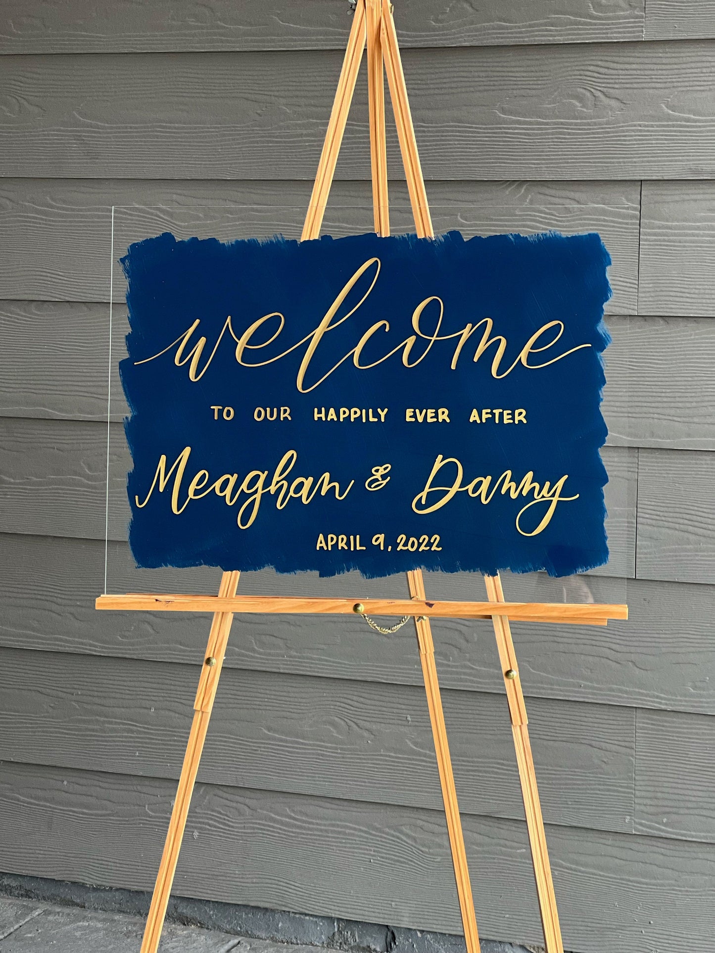 Back Painted Acrylic Wedding Welcome Sign | Welcome to our Wedding Sign