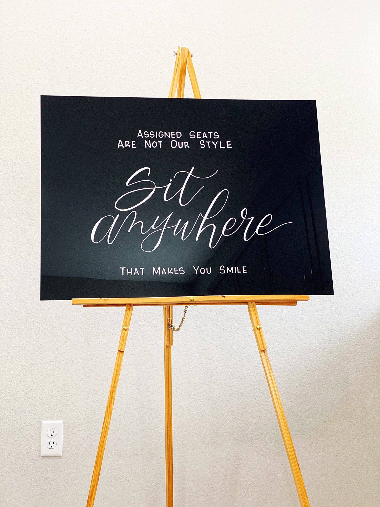 Black Acrylic Custom Quote Wedding Sign | Unplugged Wedding Ceremony Sign | Pick A Seat Wedding Sign | Acrylic Wedding Sign