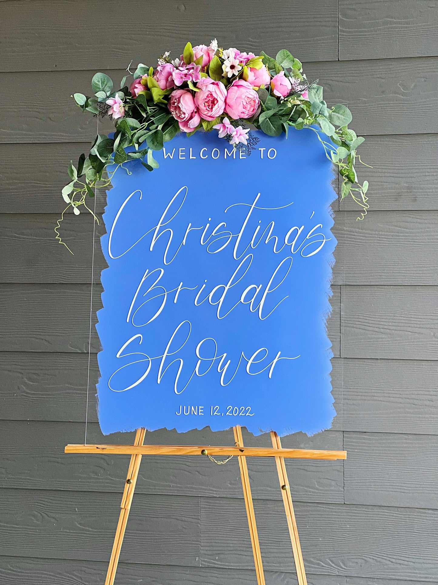 Acrylic Bridal Shower Welcome Sign Painted Back | Acrylic Wedding Sign | Acrylic Welcome Sign