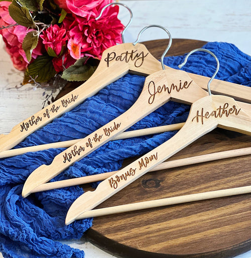 Engraved Bridal Party Hangers | Custom Engraved Personalized Hangers | Bridesmaid Gifts | Personalized Wedding Hangers