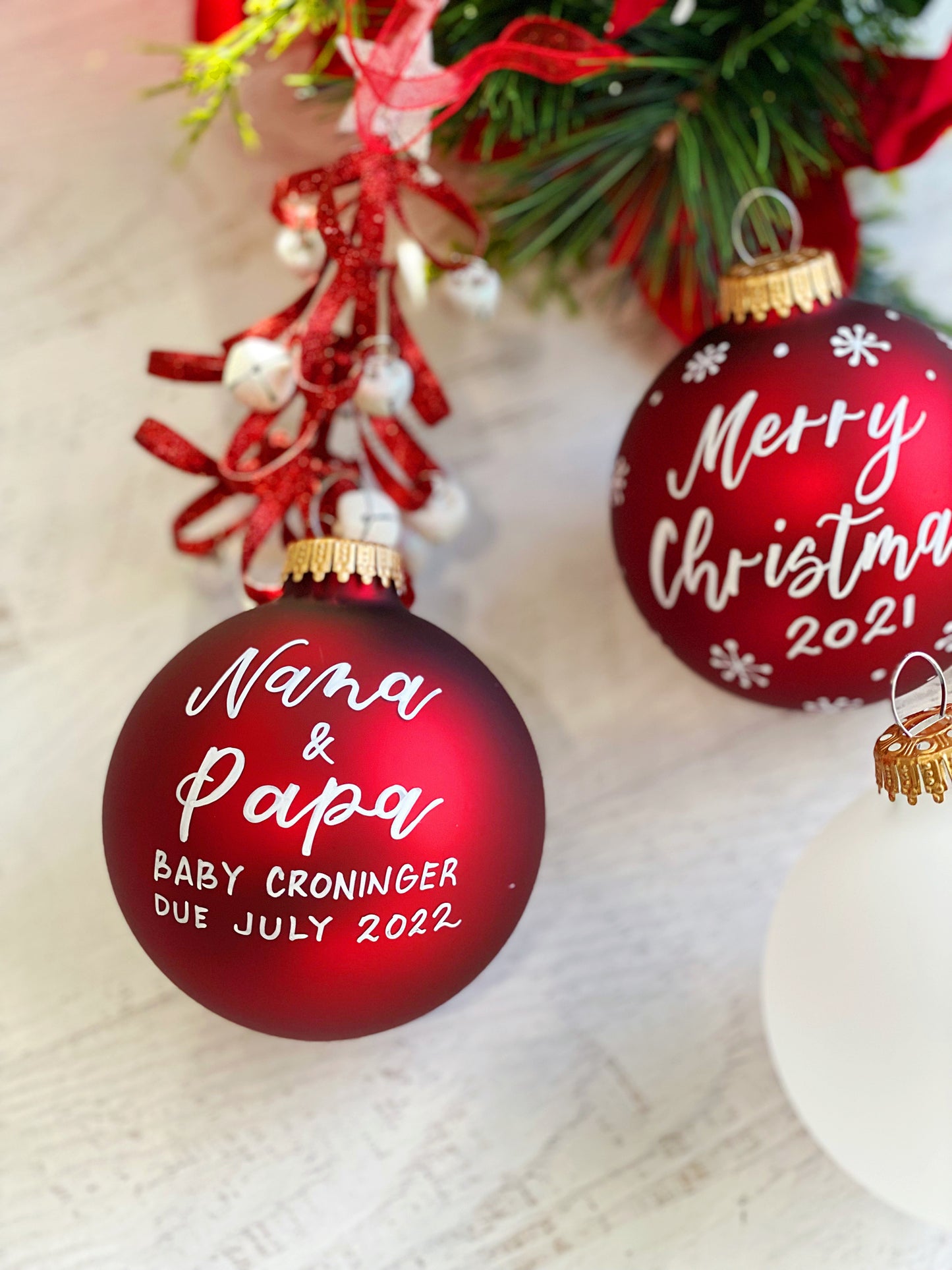Large Personalized Christmas Ornaments, Milestone Keepsake Christmas Ornaments