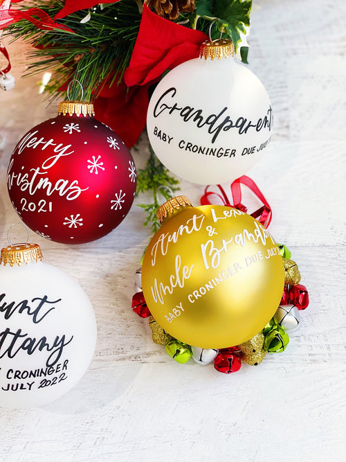 Large Personalized Christmas Ornaments, Milestone Keepsake Christmas Ornaments