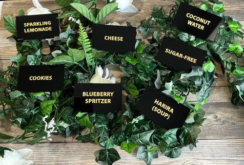 Buffet Food Acrylic Sign / Food Label Signs / Wedding Buffet Name Sign ...